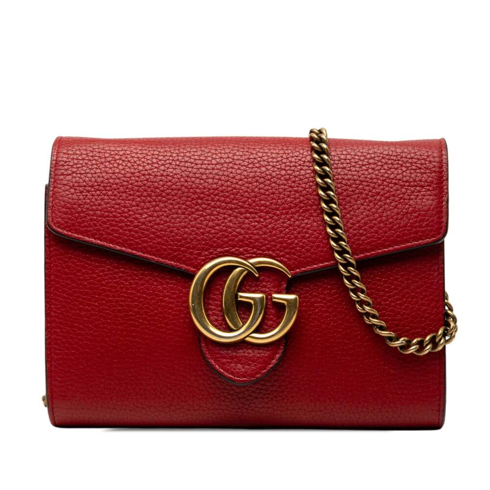 Gucci Gg Marmont Chain Wallet Leather #326822G85B